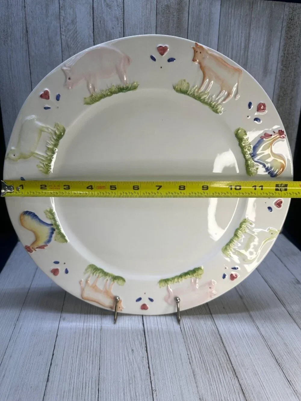 Vtg Stefani Farmhouse Animals Pig Sheep Cow 12.5